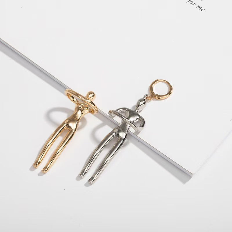 Wholesale Cross-border Hot Couple Earrings Little People Pendant Valentine's Day Gift Creative Love Earrings Hug Kiss Ear Buckle